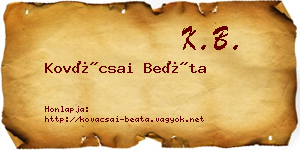 Kovácsai Beáta névjegykártya