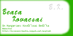 beata kovacsai business card